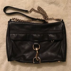 Rebecca Minkoff black leather bag satchel